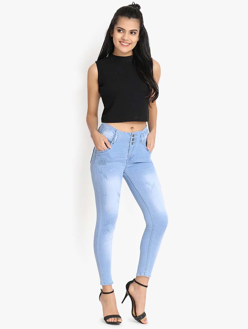 high rise stone washed jeans - 16921811 - Standard Image - 3