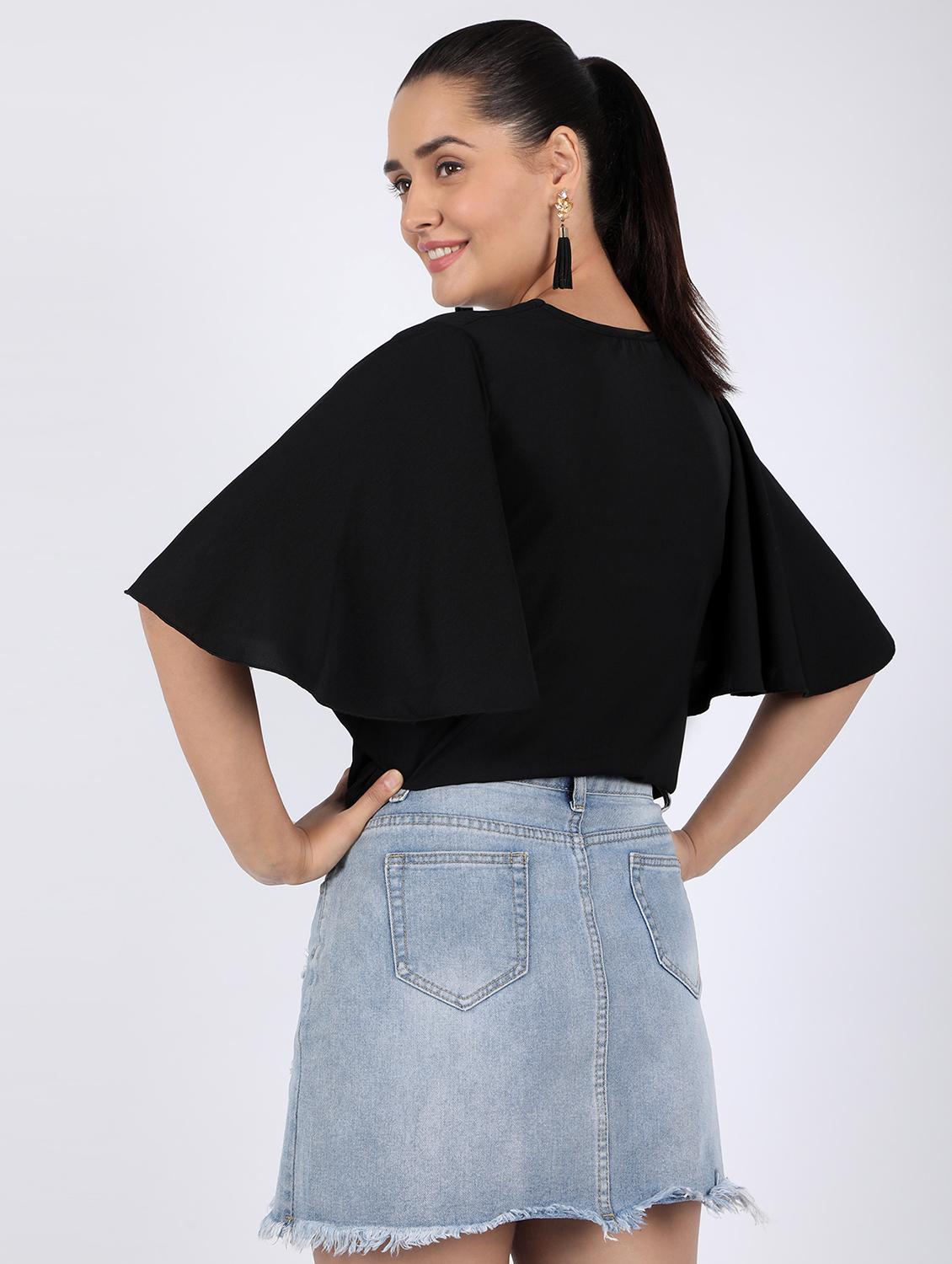 flutter sleeved boxy top - 16922544 - Standard Image - 3