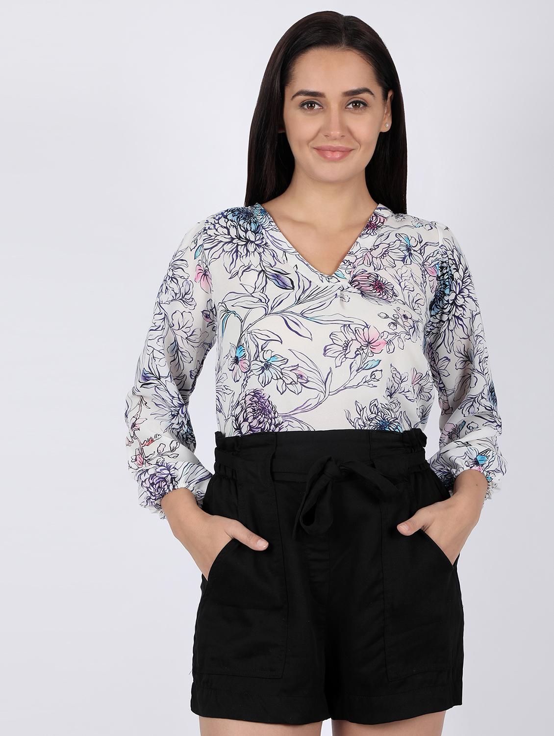 women's straight v neck top - 16922546 -  Zoom Image - 0