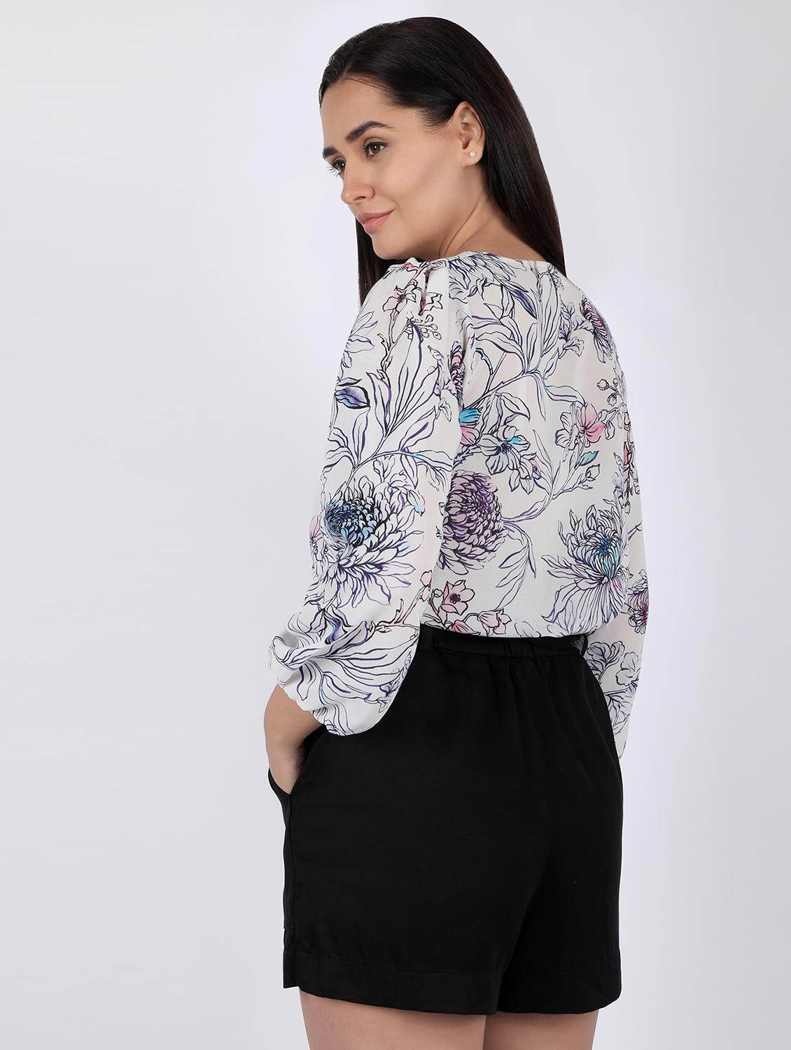 women's straight v neck top - 16922546 - Standard Image - 3