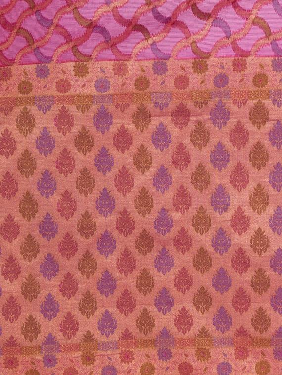 self design banarasi saree with blouse - 16925332 - Standard Image - 3