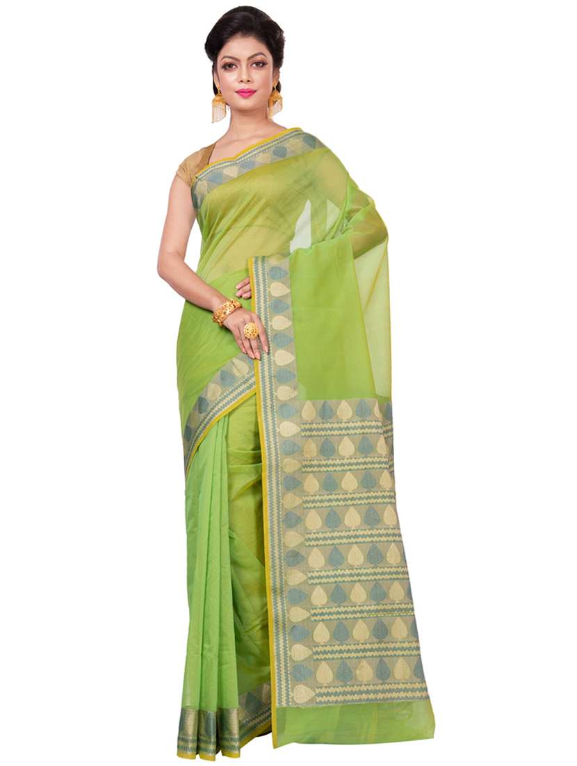 solid banarasi saree with blouse - 16925337 - Zoom Image - 0