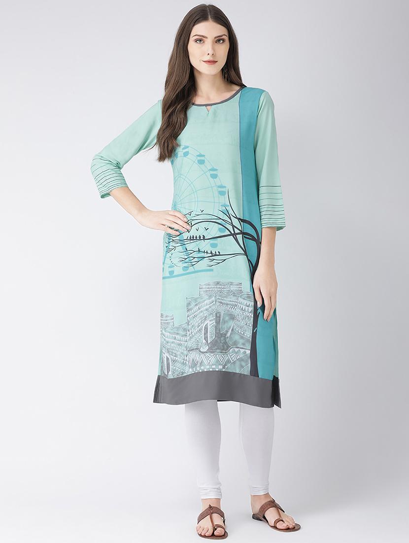 printed straight kurta - 16926224 -  Zoom Image - 0