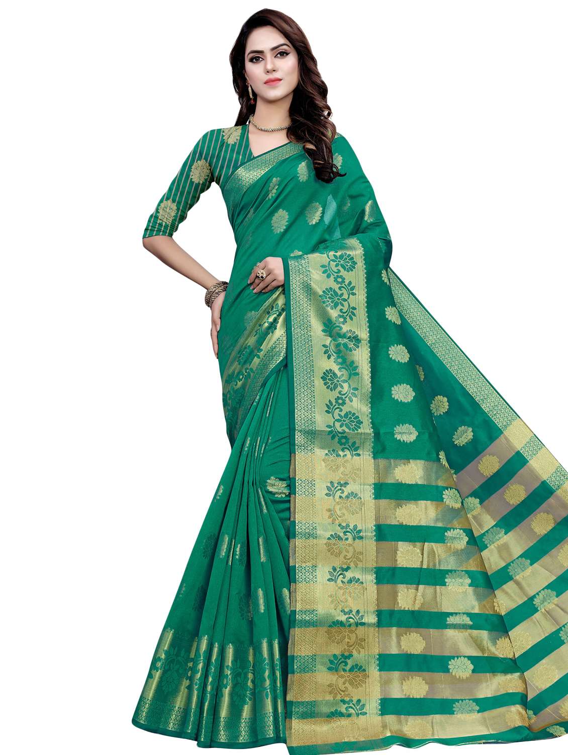 floral banarasi saree with blouse - 16926892 -  Zoom Image - 0