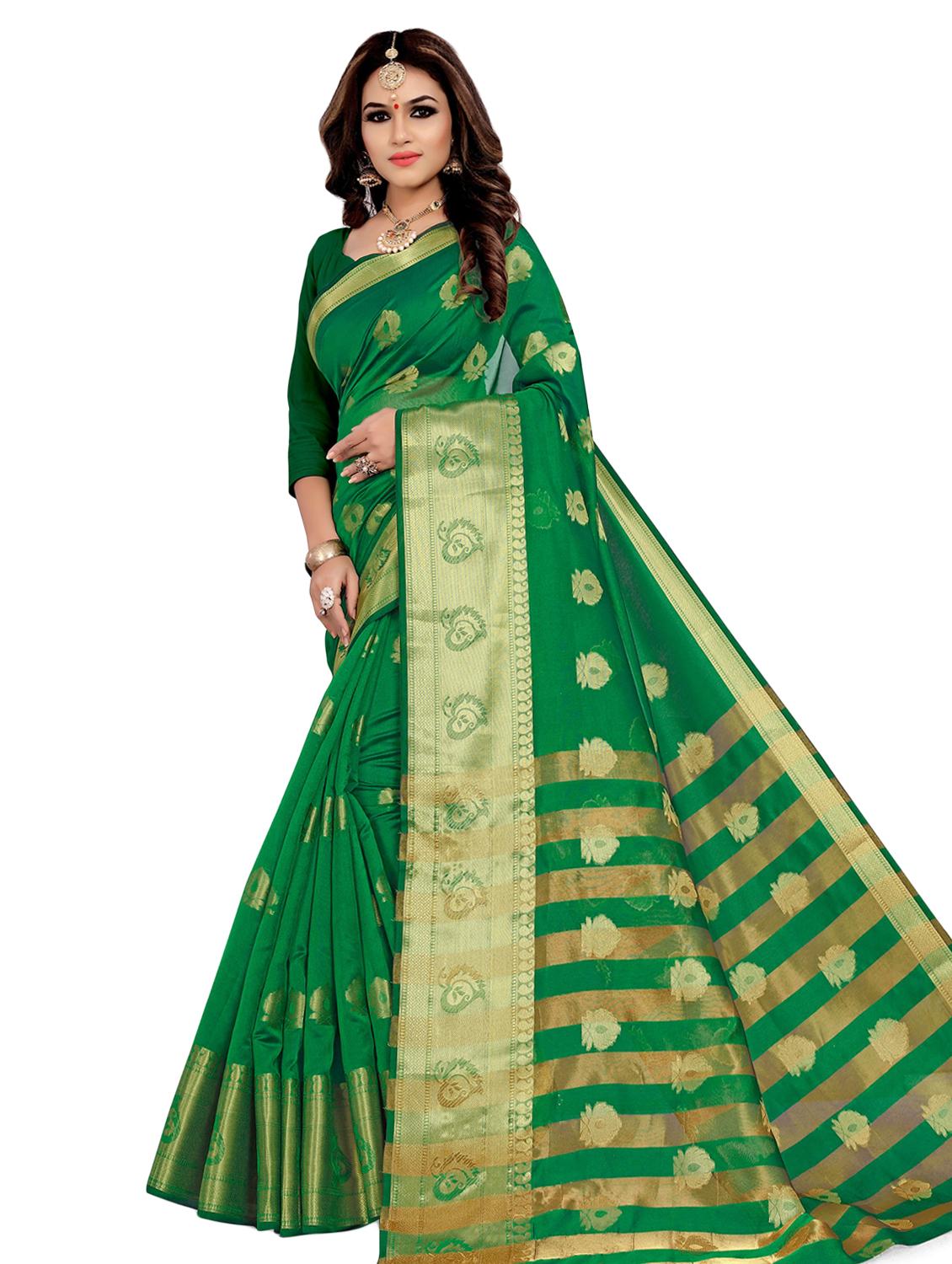 floral banarasi saree with blouse - 16926894 -  Zoom Image - 0
