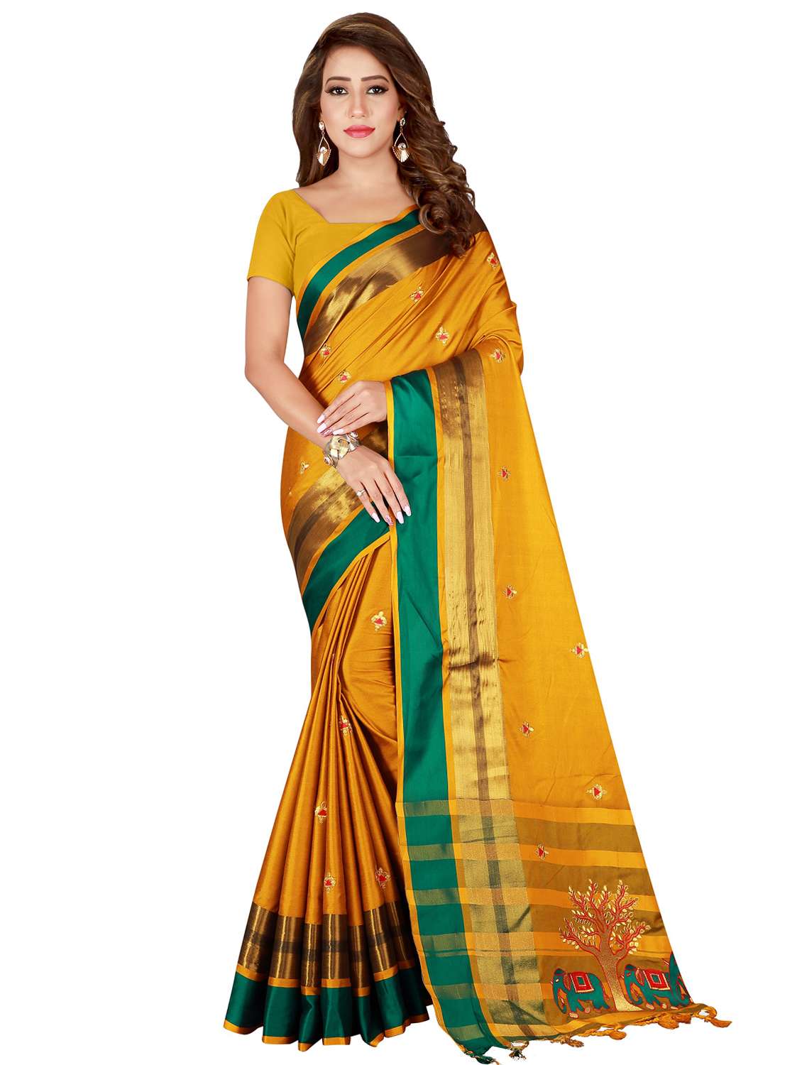 self design embroidered saree with blouse - 16926907 - Zoom Image - 0