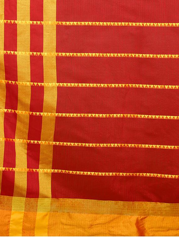 checkered woven saree with blouse - 16926911 - Standard Image - 3