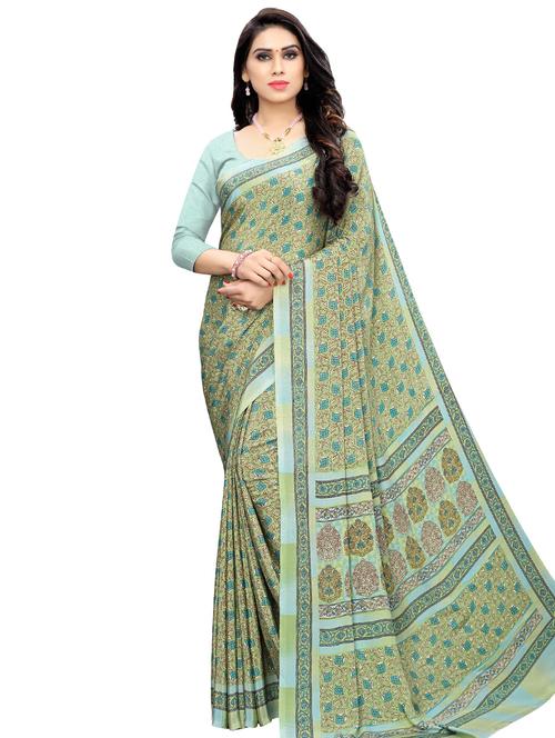 floral printed saree with blouse - 16927374 - Standard Image - 0