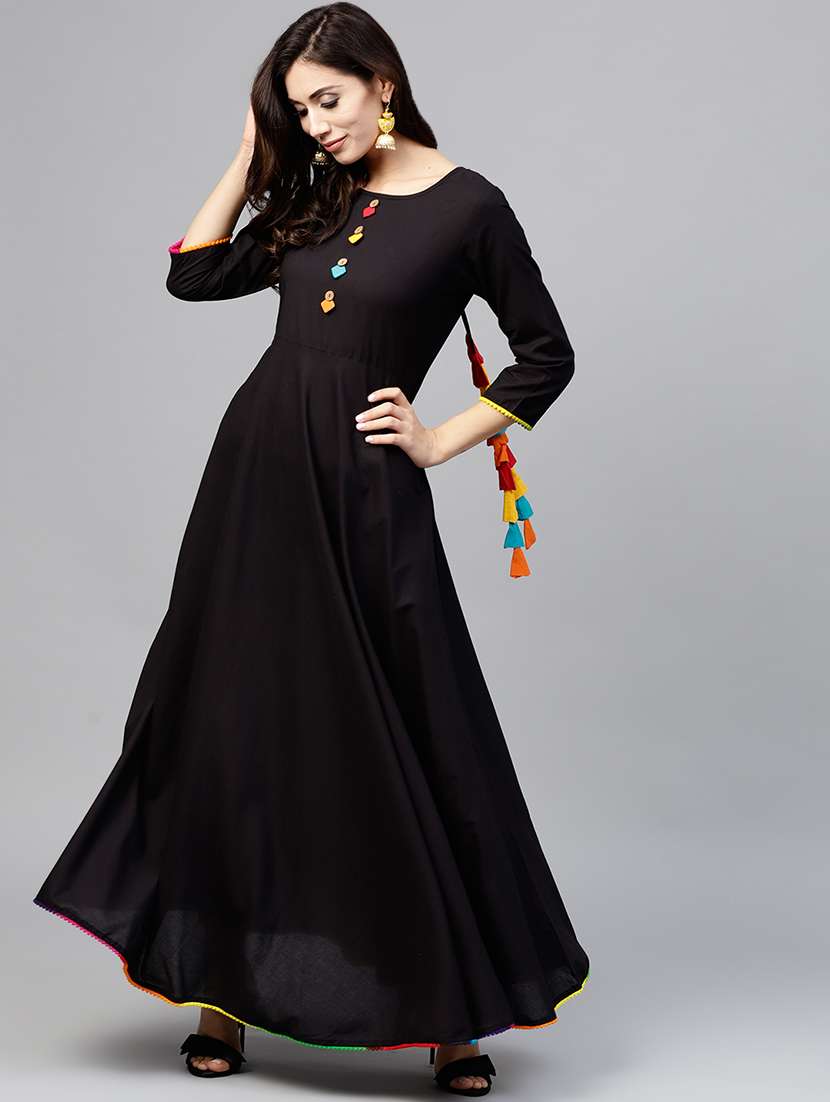 solid flared kurta
