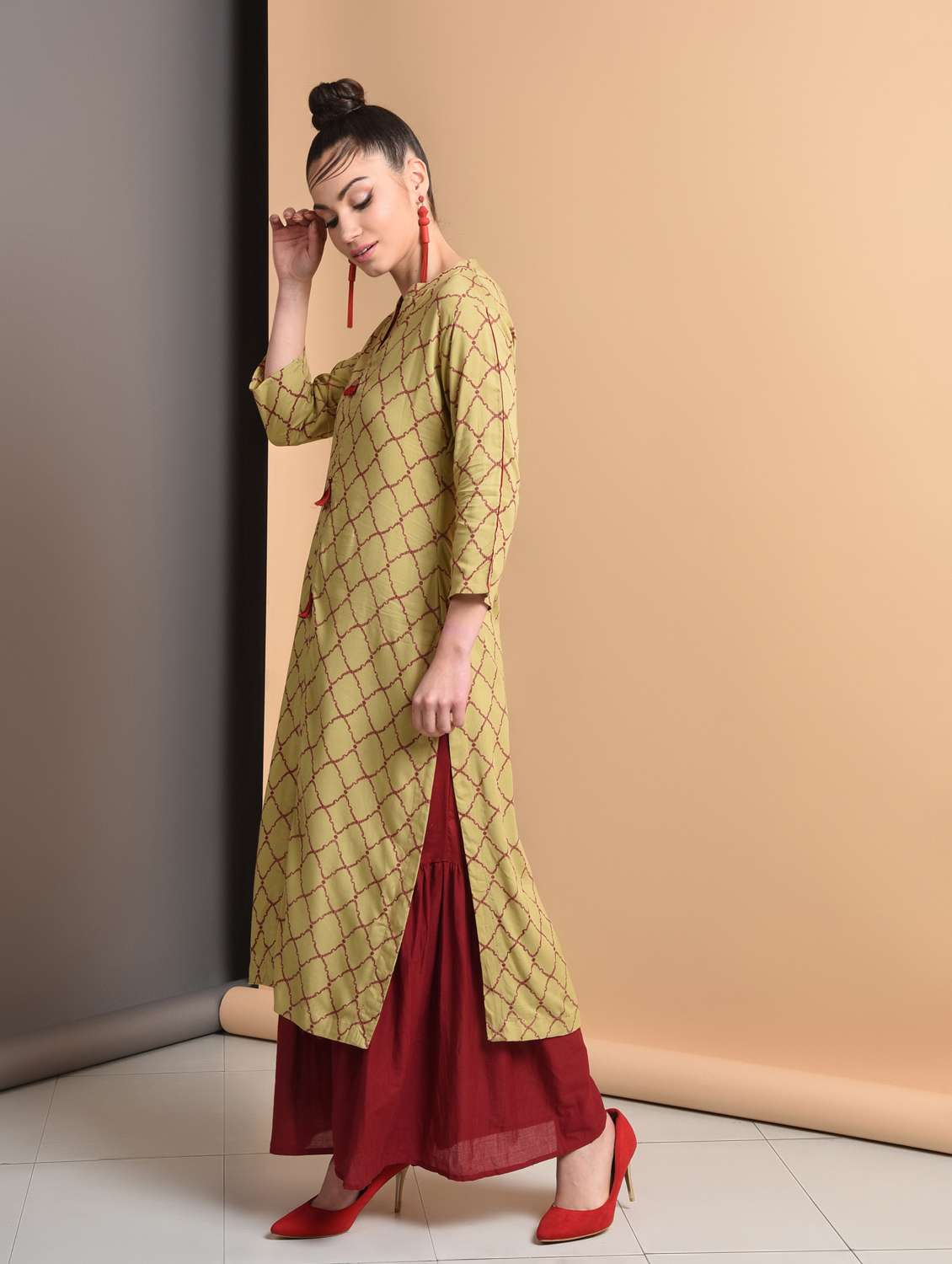 printed straight kurta