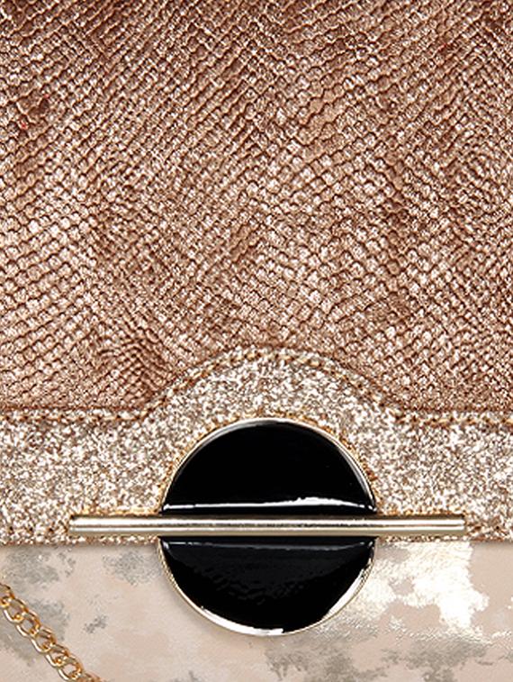 gold leatherette (pu) envelope clutch - 16928444 - Standard Image - 3