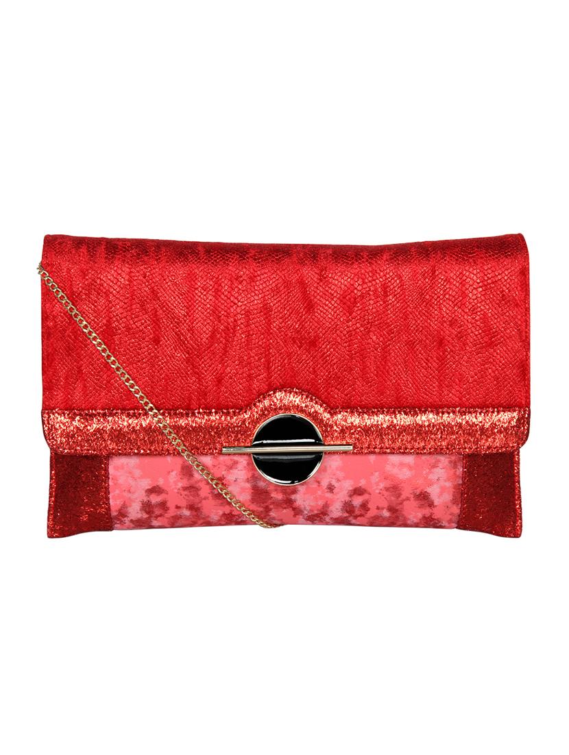 red leatherette (pu) envelope clutch - 16928445 -  Zoom Image - 0