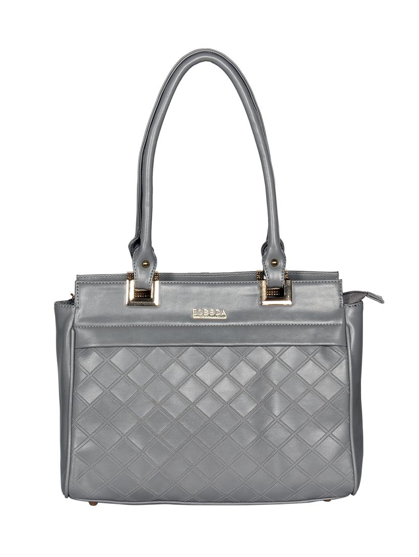 grey leatherette (pu) handbag - 16928449 -  Zoom Image - 0