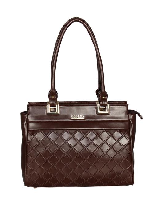 brown leatherette (pu) handbag - 16928452 - Standard Image - 0