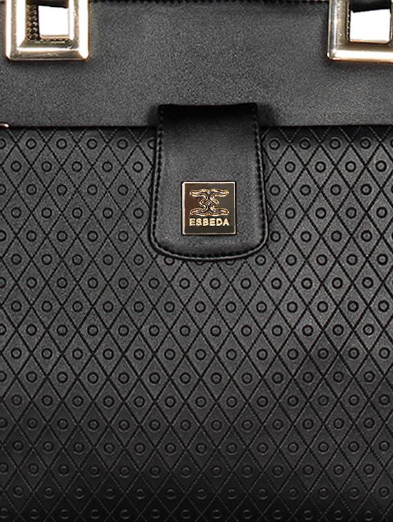 black leatherette (pu) handbag - 16928453 - Standard Image - 3