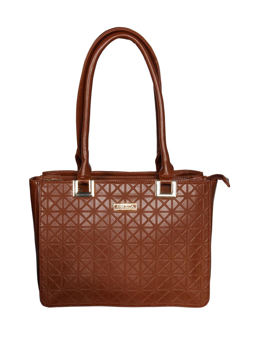 tan leatherette (pu) handbag - 16928461 - Zoom Image - 0