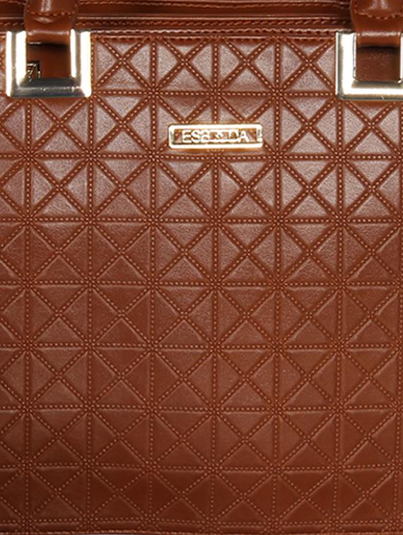 tan leatherette (pu) handbag - 16928461 - Standard Image - 3