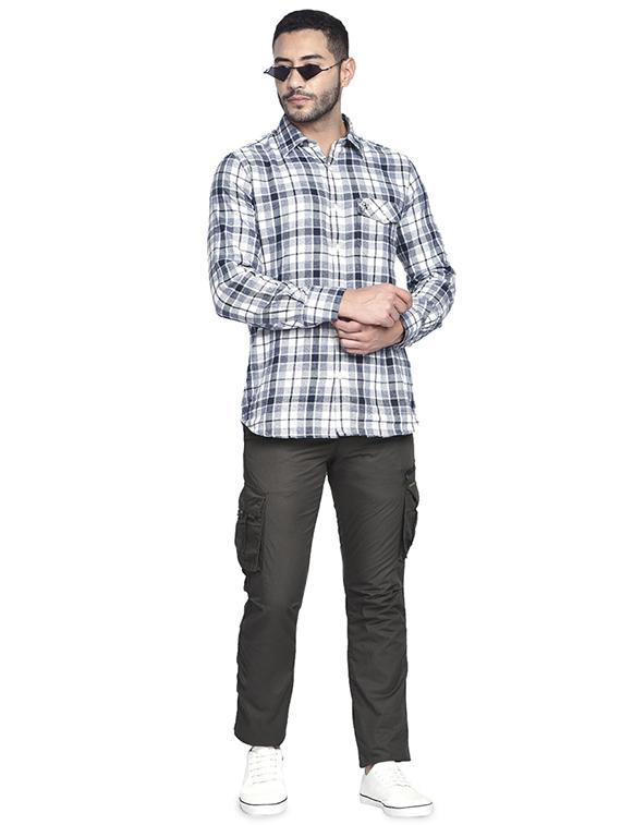charcoal grey solid cargo trousers - 16928647 - Standard Image - 3