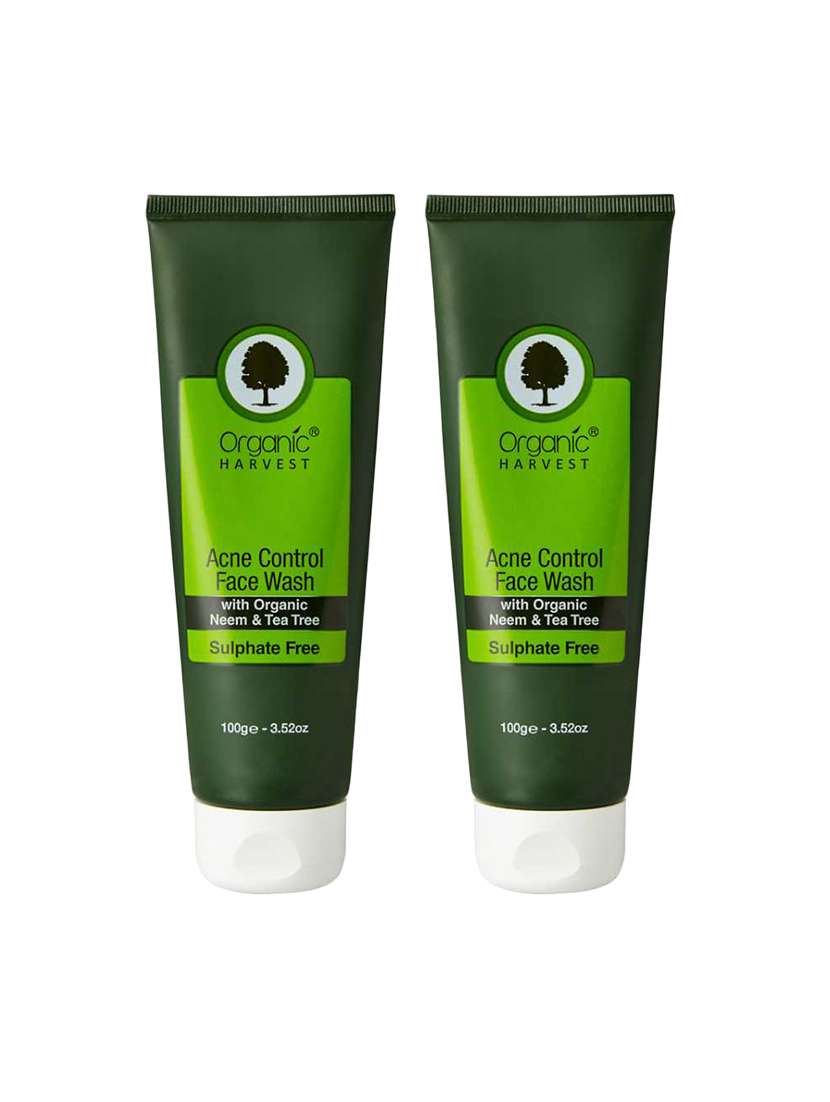 organic harvest face wash - acne control (sulphate free), 100gm (pack of 2)