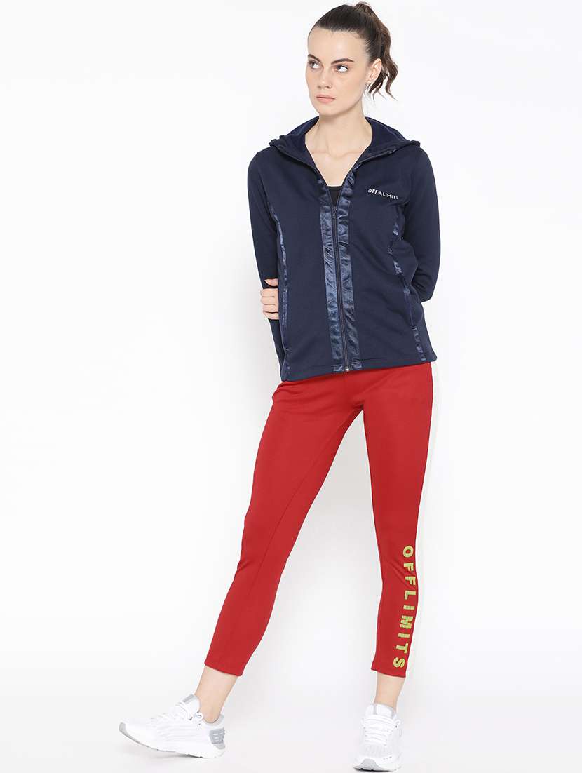 color block tie front track pant - 16929598 -  Standard Image - 3