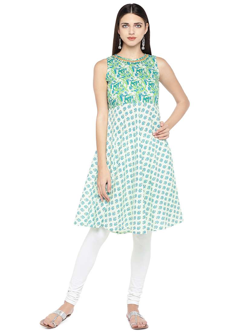 printed flared kurta - 16929626 - Zoom Image - 0