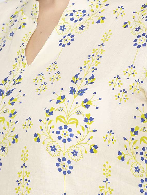 floral straight kurta - 16929636 - Standard Image - 3