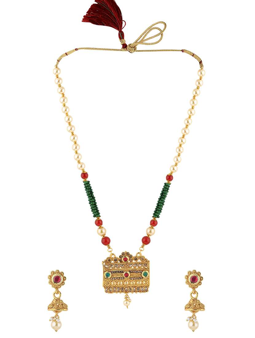 multi colored metal pendants and earring - 16931830 - Standard Image - 3