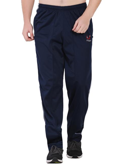 blue solid full length track pant - 16933221 -  Standard Image - 0