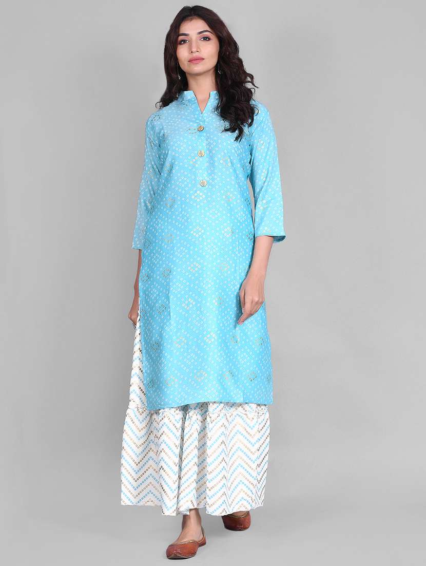 bandhani straight kurta