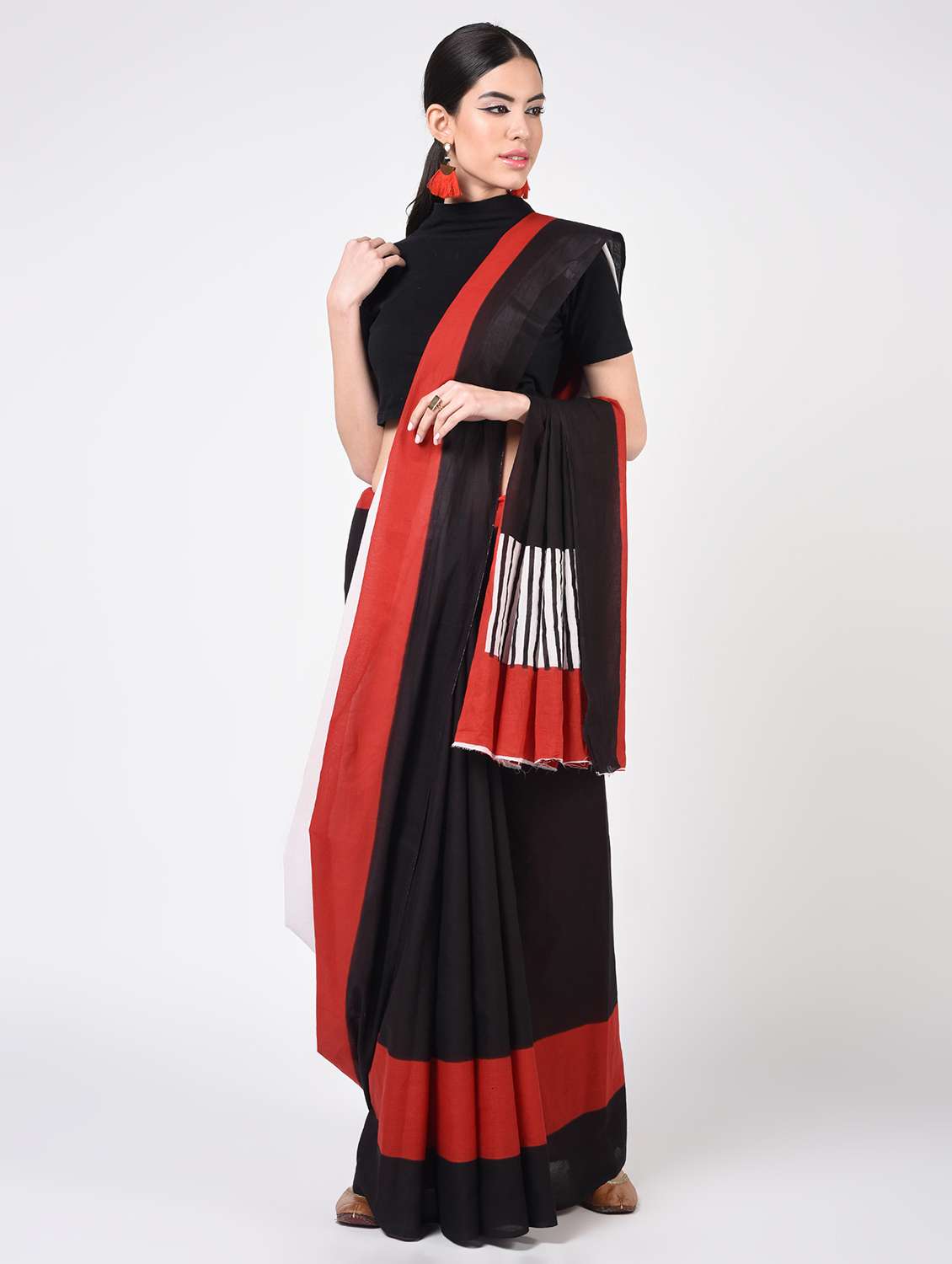 printed woven saree  with blouse