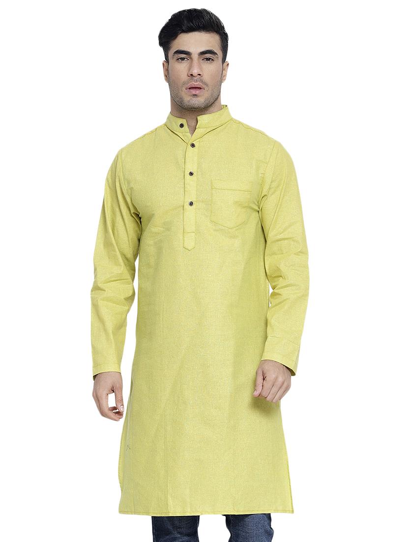 green solid long kurta - 16935126 -  Zoom Image - 0