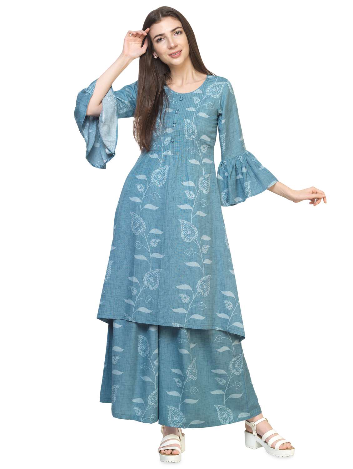 blue cotton regular top