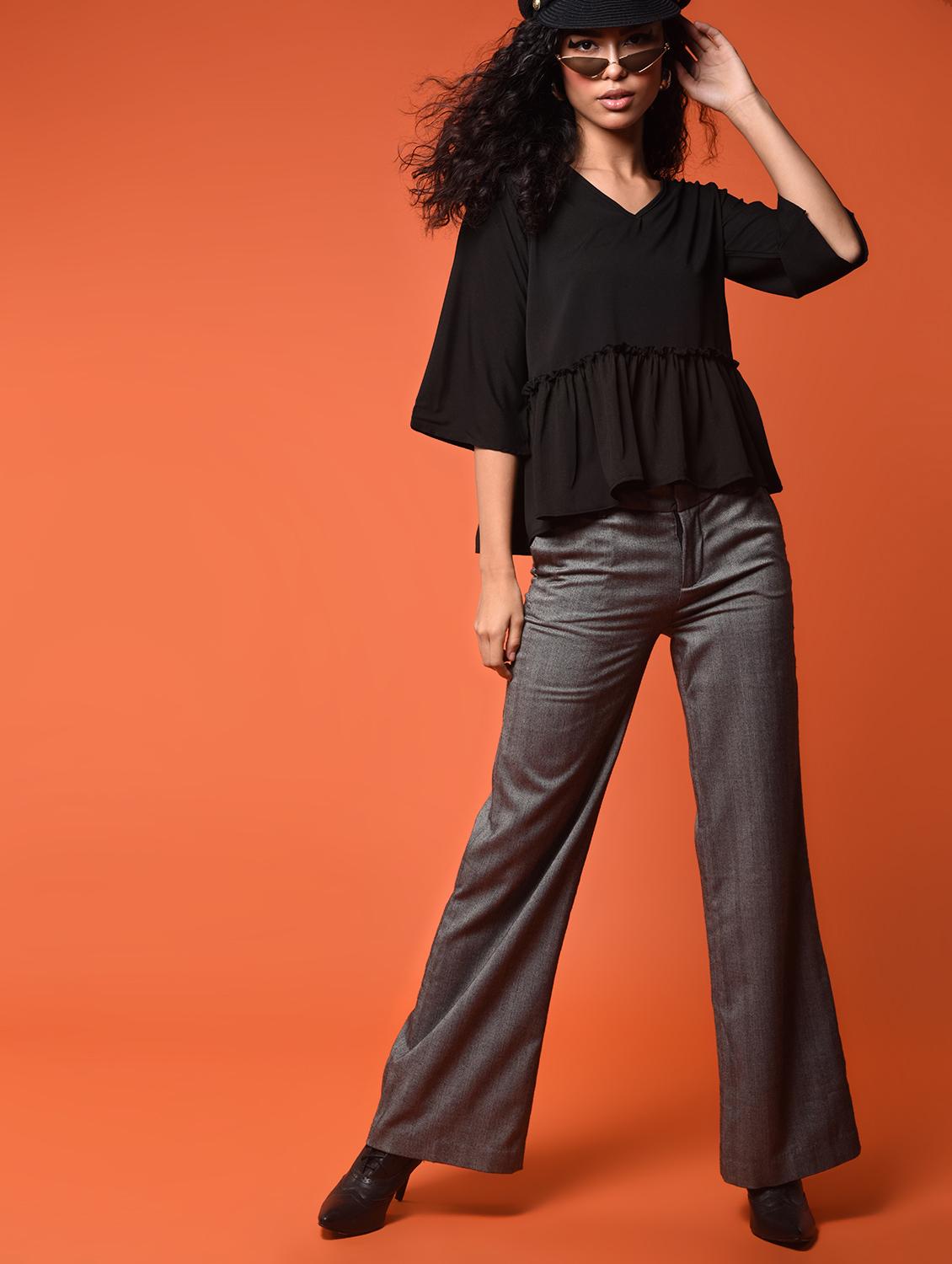 women's peplum v neck top - 16936300 - Zoom Image - 0