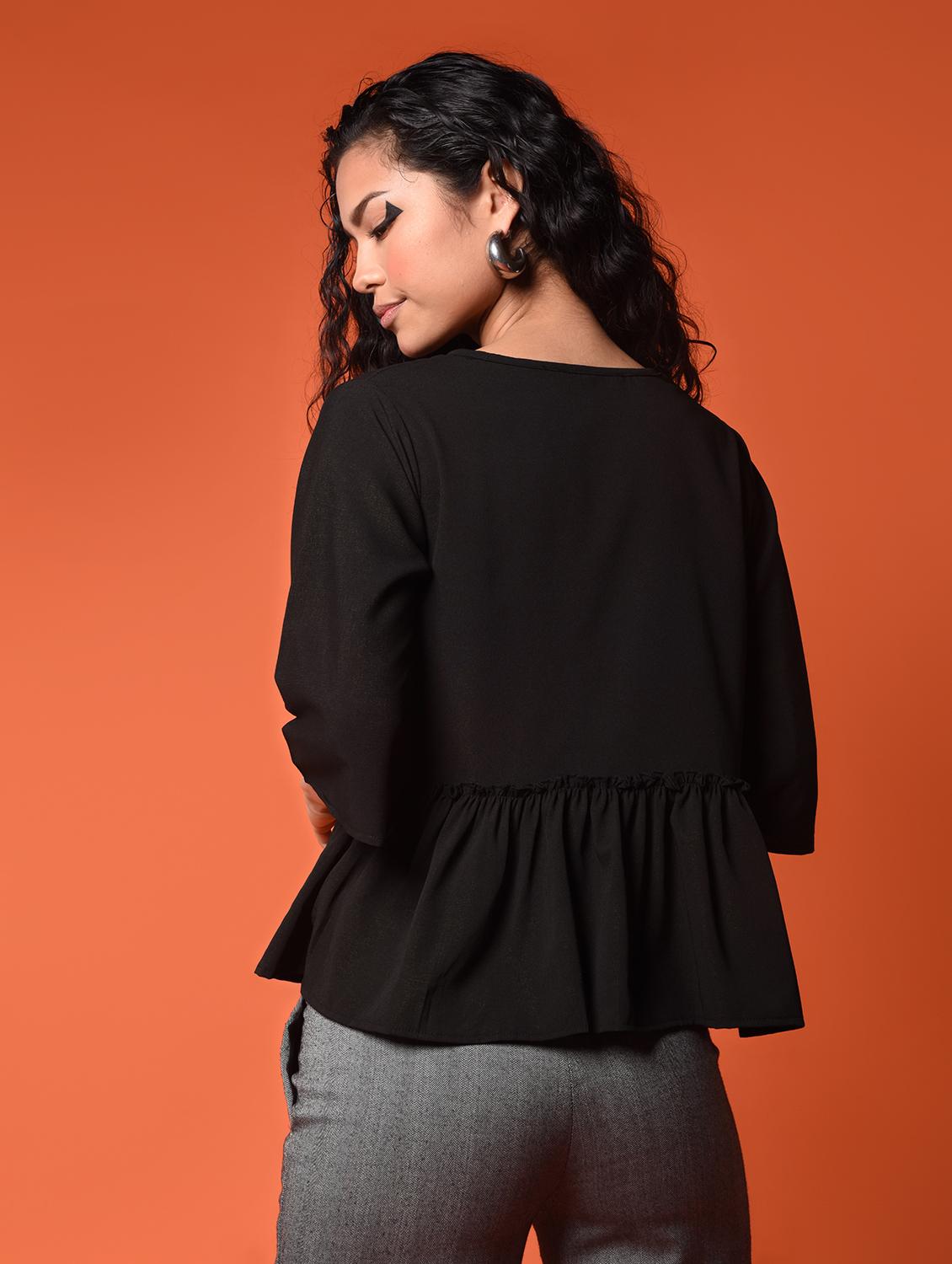 women's peplum v neck top - 16936300 - Standard Image - 3