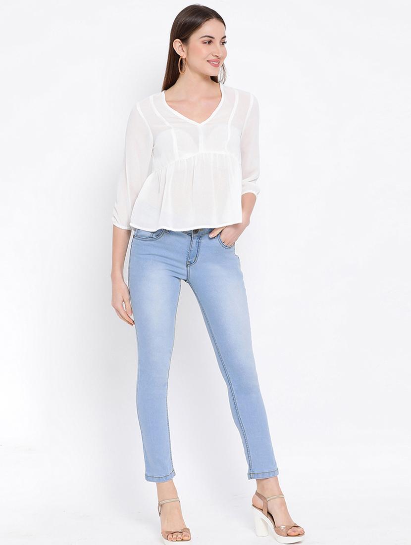women's peplum v neck top - 16936502 - Standard Image - 3