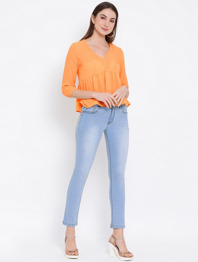 v-neck gathered peplum top - 16936503 - Standard Image - 3