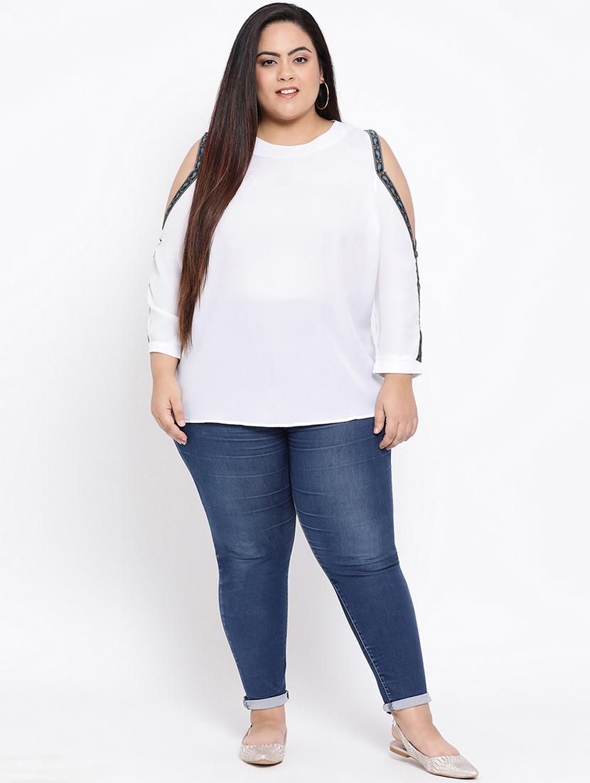 lace detail cold shoulder top - 16936508 - Standard Image - 3
