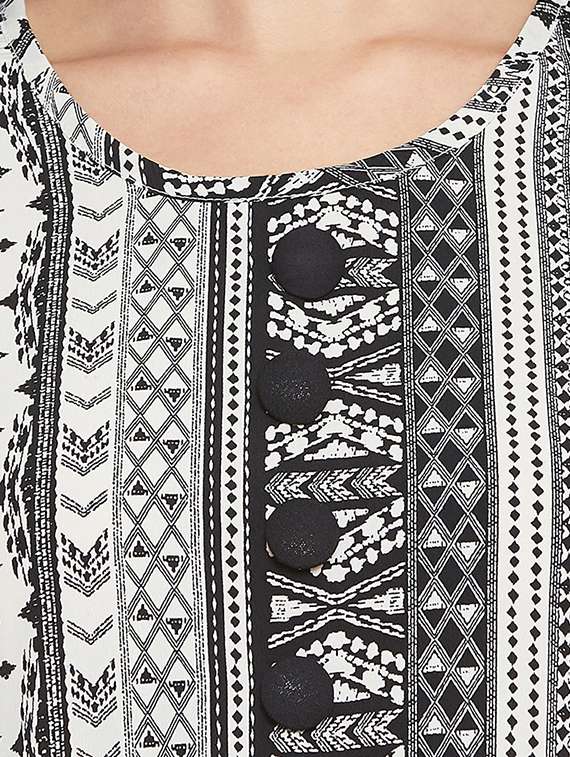 printed high slit kurta - 16937488 -  Standard Image - 3