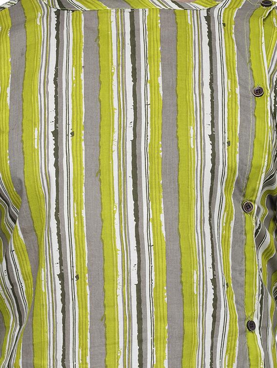 green striped asymmetric kurta - 16938511 - Standard Image - 3
