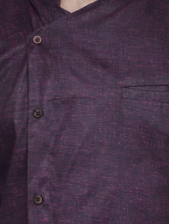 purple solid asymmetric kurta - 16938517 -  Standard Image - 3