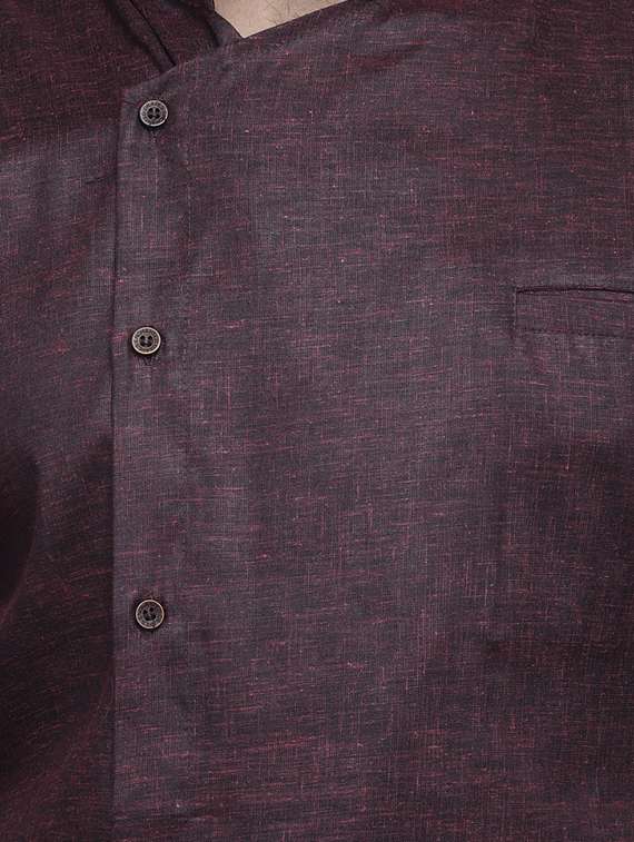 purple solid long kurta - 16938518 - Standard Image - 3