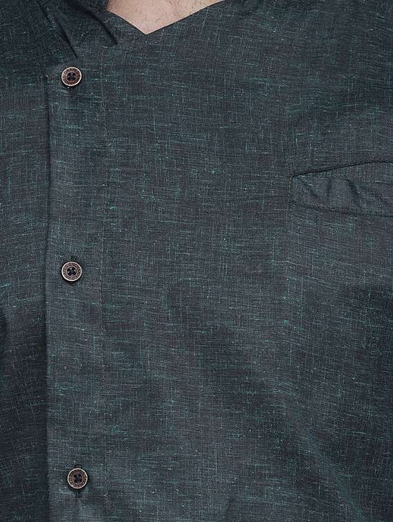 green solid long kurta - 16938519 -  Standard Image - 3