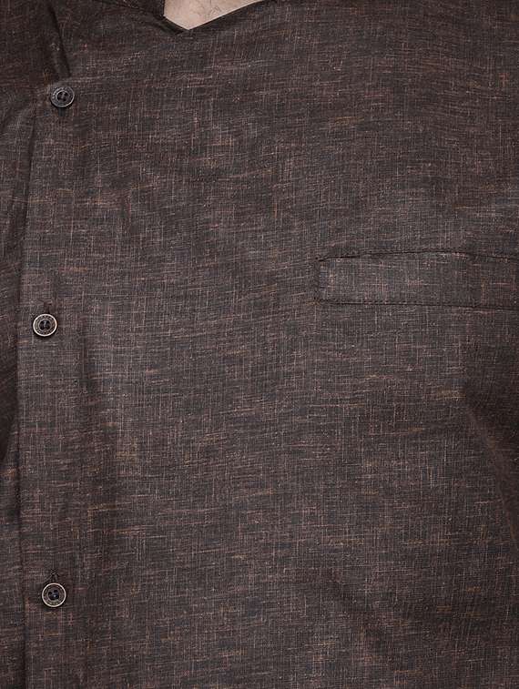 brown solid long kurta - 16938520 -  Standard Image - 3