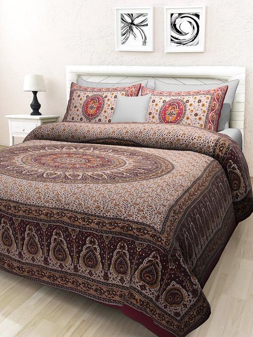 polycotton double bedsheet with 2 pillow covers - 16938720 - Standard Image - 0