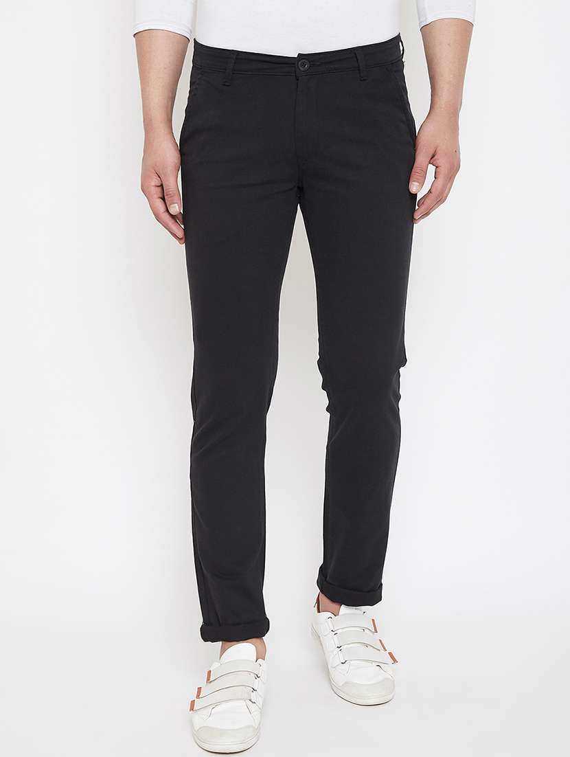 black solid chinos  - 16941120 -  Zoom Image - 0