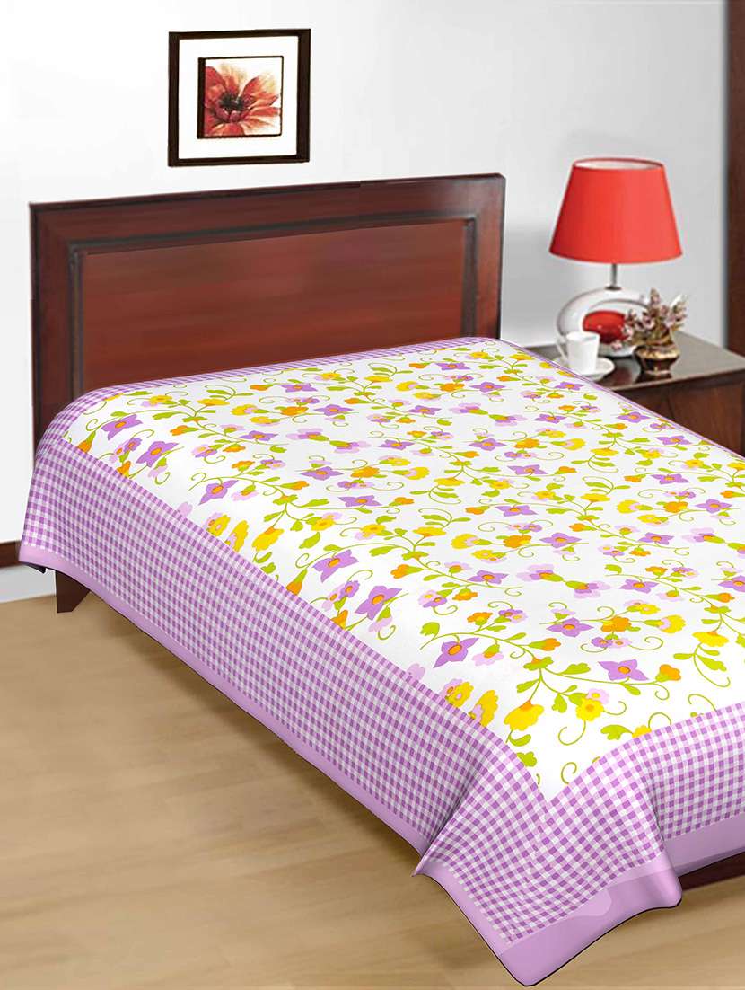 Buy online Cotton Floral Print Single Bed Sheet from Bed for Unisex by