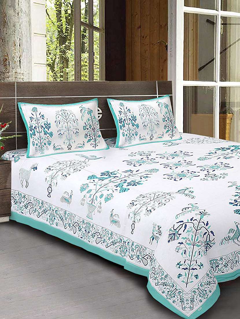 Buy online Cotton Double Bed Sheet 2 Pillow Covers from Bed for Unisex