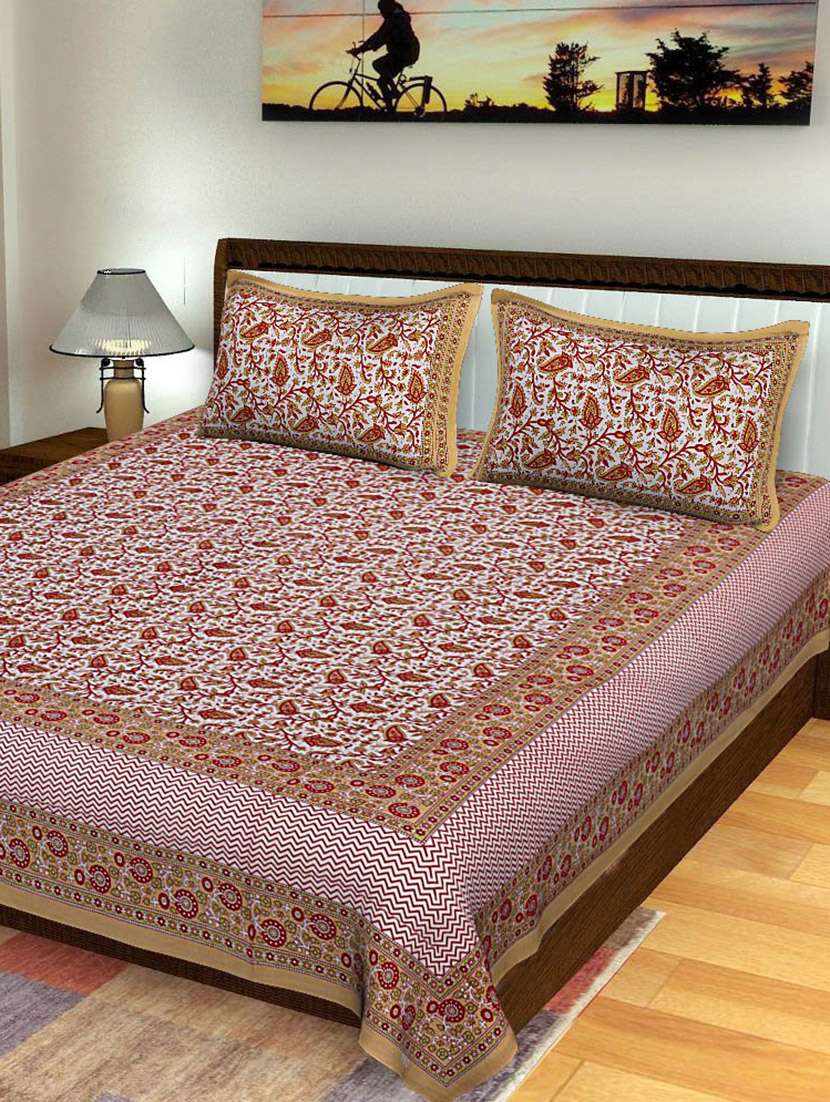 Buy online Cotton Double Bed Sheet 2 Pillow Covers from Bed for Unisex
