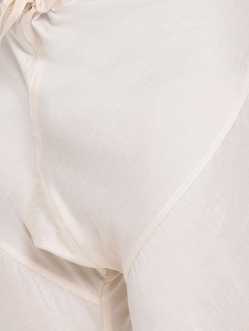 beige jacquard kurta churidar set - 16943251 - Standard Image - 5