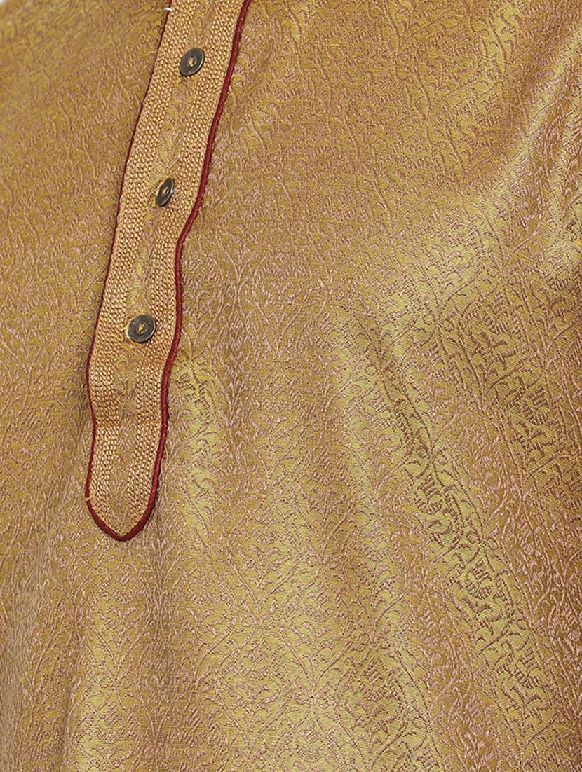 green pure silk brocade kurta churidar set - 16943255 - Standard Image - 5